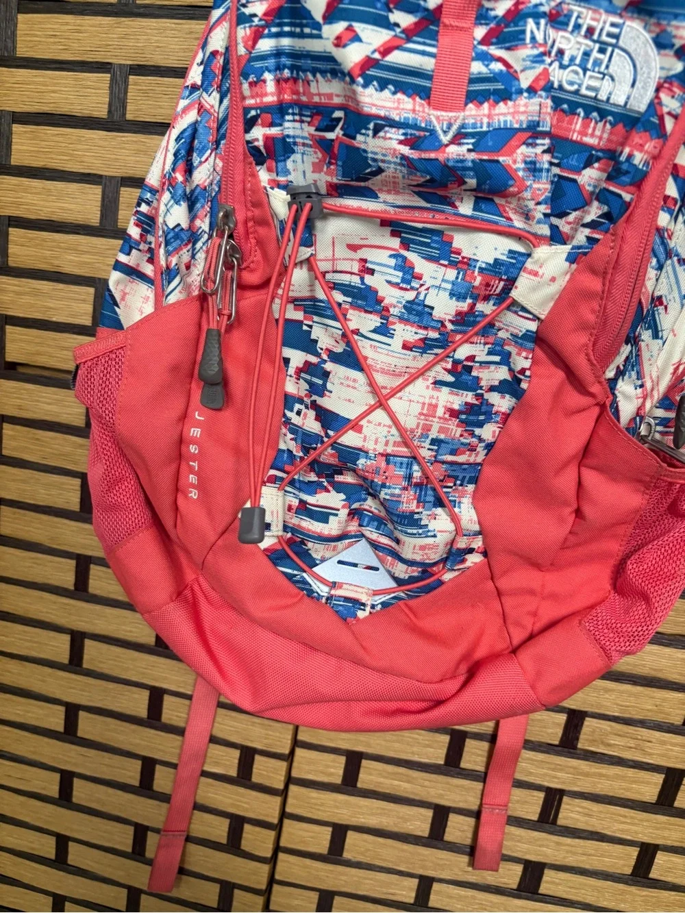 The North Face Coral And Blue Jester Backpack